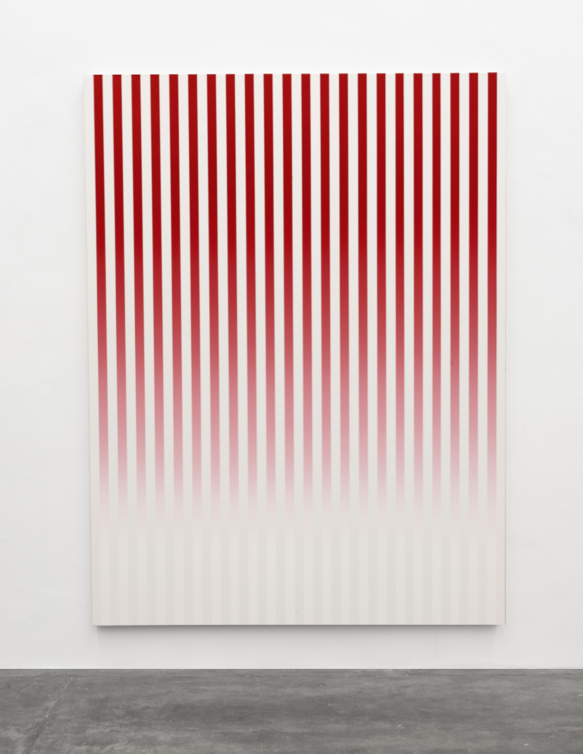 Philippe Decrauzat, Slow motion red, 2019, Acrilico sobre lienzo, 200 x 150cm. Copyright Philippe Decrauzat