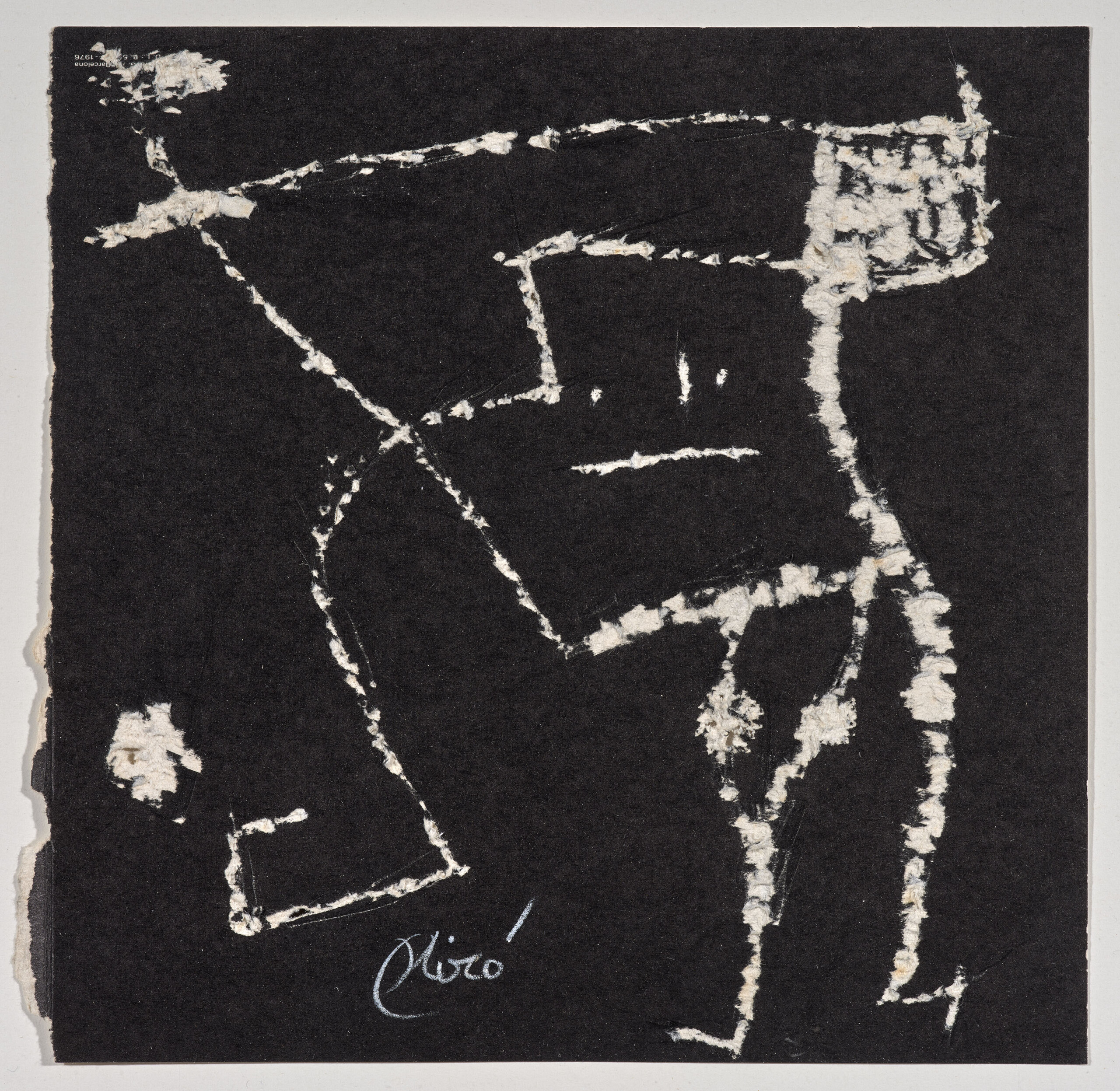 Joan Punyet (nieto de Miró): "El color negro configura la identidad de su obra" 1 Personnage (24/09/1977)Grattage sobre cartulina negra – 20 x 20 cm.