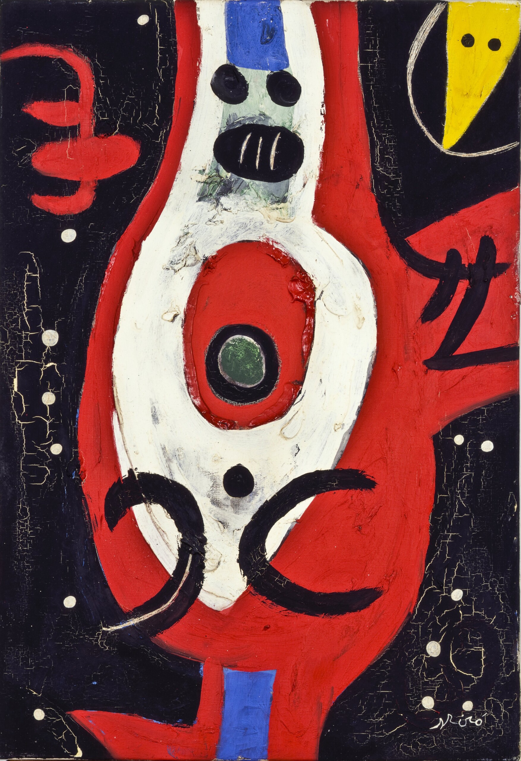 Joan Punyet (nieto de Miró): "El color negro configura la identidad de su obra" 2 Femme, oiseaux, constellations (29/04/1976)Óleo, acrílico y grattage sobre lienzo – 73 x 50 cm.