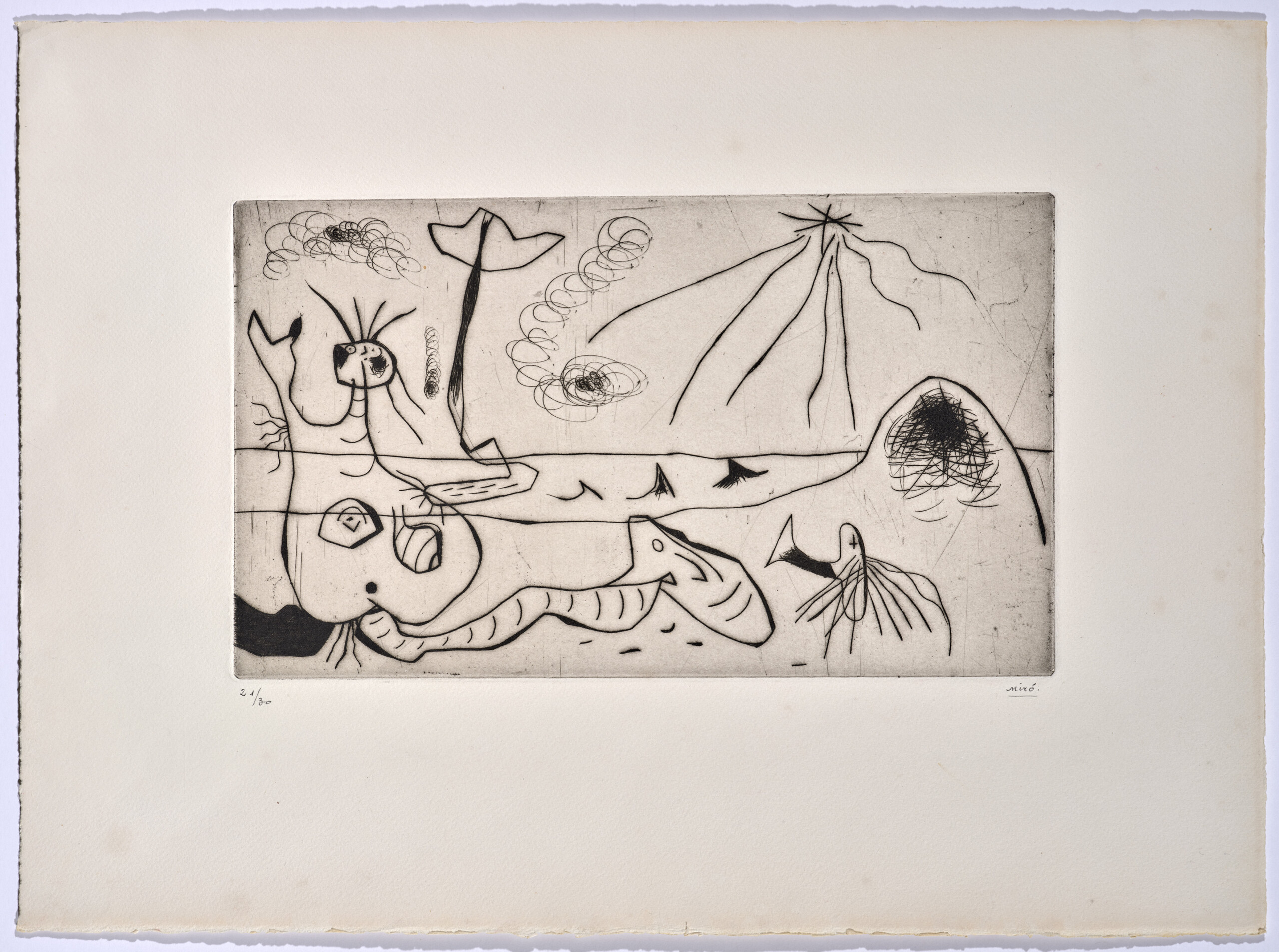 Joan Punyet (nieto de Miró): "El color negro configura la identidad de su obra" 5 La Baigneuse (1938)Punta seca sobre papel Arches – 33 x 45 cm.