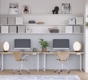 Lámpara de mesa Solmate en abedul LED 2700–4100K