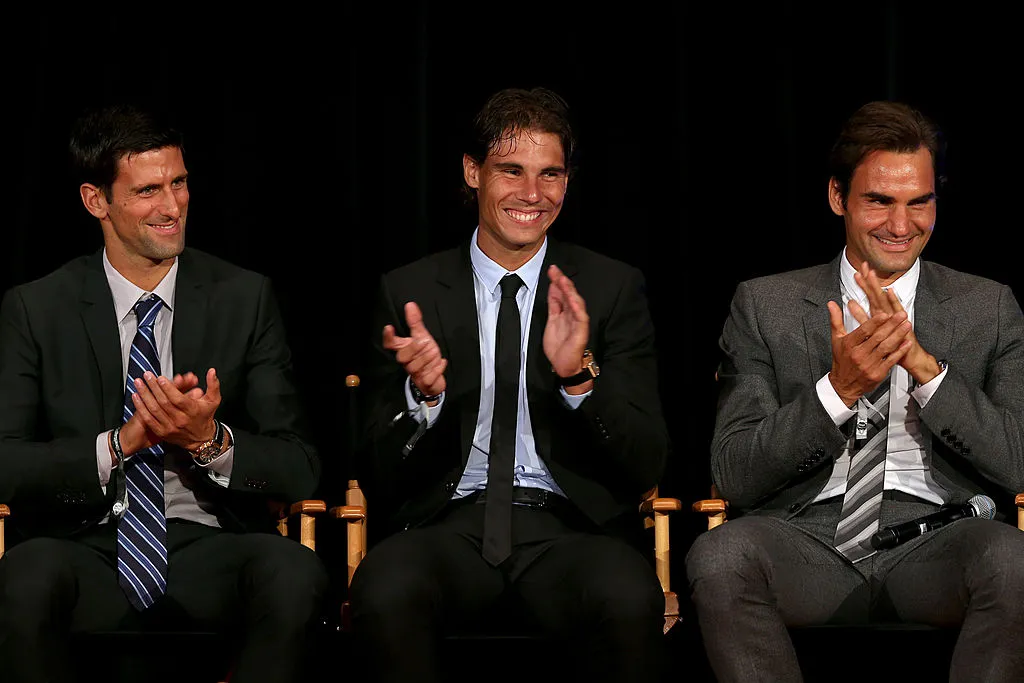 Rafa Nadal, Roger Federer y Novak Djokovic