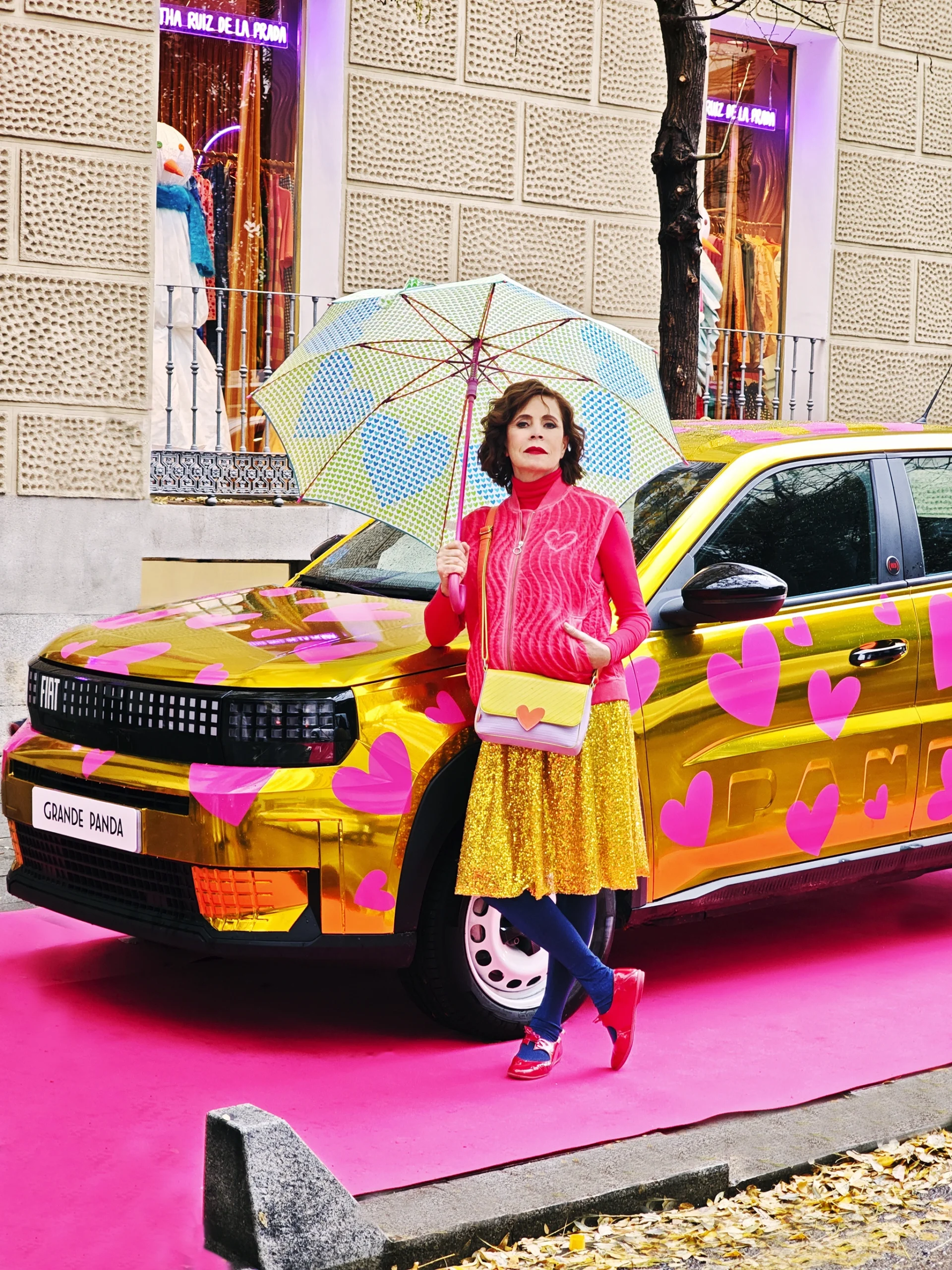 Aghata Ruiz de la Prada viste a un Fiat Grande Panda