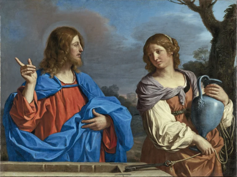 Guercino Jesús y la samaritana en el pozo, hacia 1640-1641 (Christ and the Woman of Samaria at the Well) Óleo sobre lienzo. 116 x 156 cm Madrid, Museo Nacional Thyssen-Bornemisza