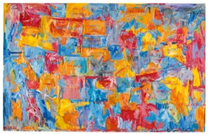 Jasper Johns Mapa (Map), 1961 Óleo sobre lienzo 198,1 x 313,1 cm The Museum of Modern Art, Nueva York Donación , Mr. y Mrs. Robert C. Scull, 1963 © Jasper Johns, VEGAP, Bilbao, 2026
